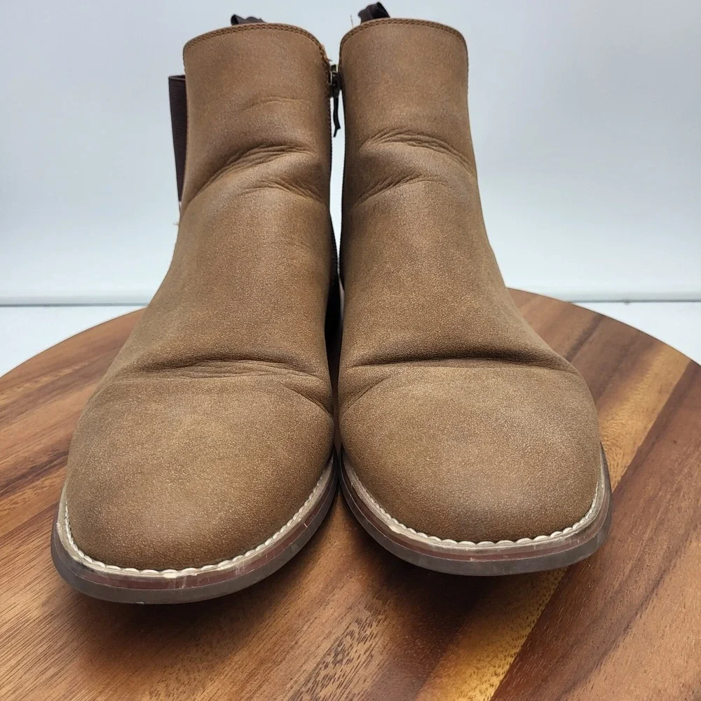 Steve Madden Chelsea Boots Mens Size 12 M Beige Vegan Leather Vince Casual Shoes
